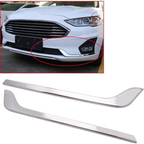 CITALL Steel Chrome Front Bumper Lip Spoiler Stripe Cover fit for Ford Fusion Mondeo 2019