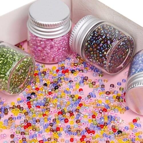1600pcs Bottled 2mm Glass Seed Beads Charm Czech Beads Small Jewelry Beads DIY Bracelet Necklace For Jewelry Making Accessories