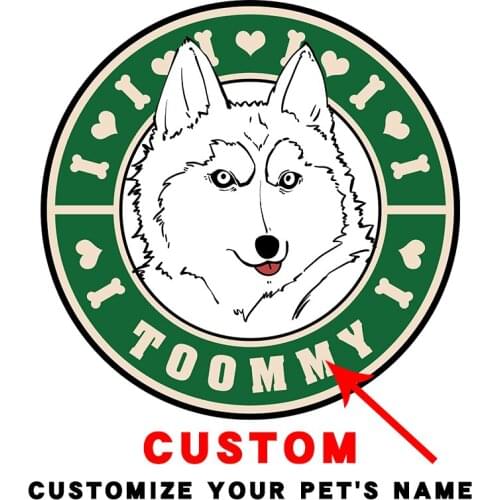 Husky pattern custom pets name of dog collar dog clothes Ironing stickers Iron on patches for clothes Heat Transfer logo
