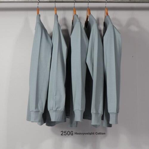 Horta 250g Heavy Fabric T-shirts 2021 Autumn Winter New Thick Men Unisex Women Tops 100% Cotton Warm Loose Long Sleeve Pullovers