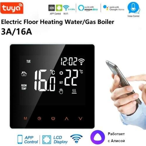 Tuya WiFi Smart Thermostat Temperature Controller for Electric floor Heating,Water/Gas Boiler Voice Work for Google Home