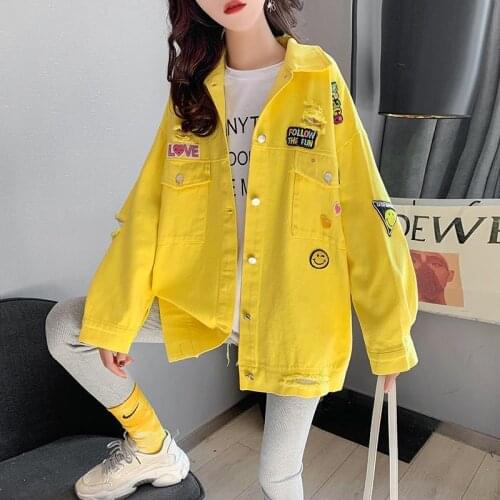 Spring and Autumn Cowboy Coat Women Loose Korean Style 2021 New Joker Embroidered Cardigan