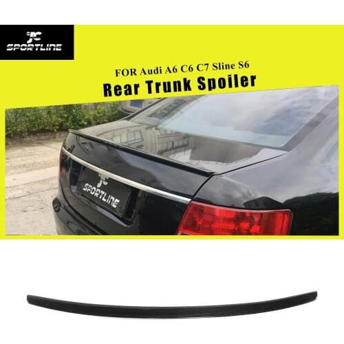 Carbon Fiber Rear Trunk Spoiler for Audi A6 C6 2005 - 2011 Rear Wing Spoiler Boot Lid