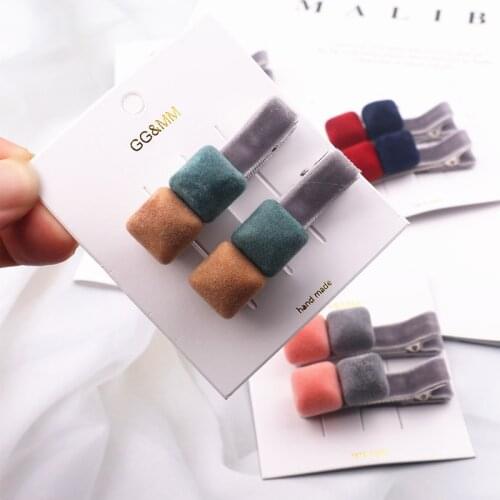 2pcs/lot Korean version of jewelry fashion duck clip popular fringe clip hair clip flocking autumn hair accessories