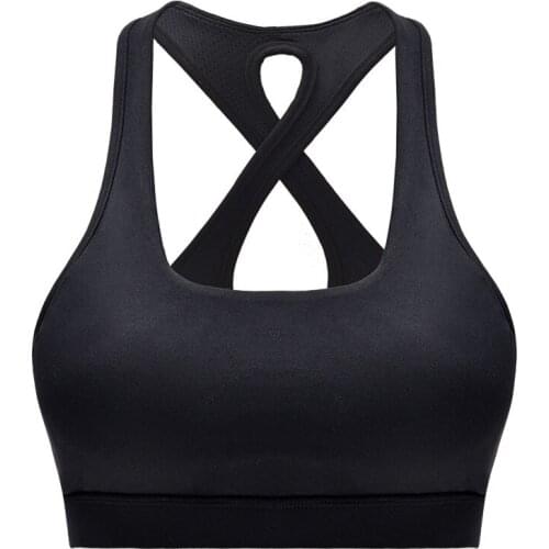 2019 Women Cross Yoga Bra Crop Sports Top ShockProof Padded Push Up Quick Dry Bra Gym Fitness Running Jogging Active Clothes