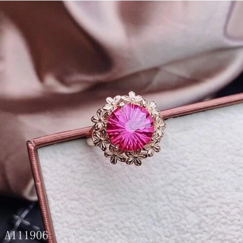 KJJEAXCMY boutique jewelry 925 sterling silver inlaid natural powder topaz gemstone female ring support review new luxury