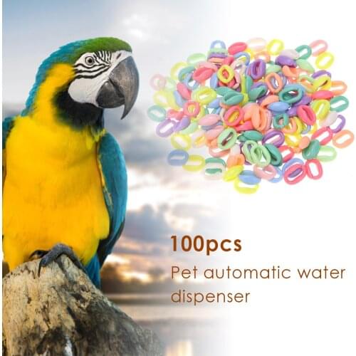 100pcs Birds Accessories C-links Hooks Parrot Colorful Swing Cage Chain Toys Colorful Beads Bird Supplies Bells Toys