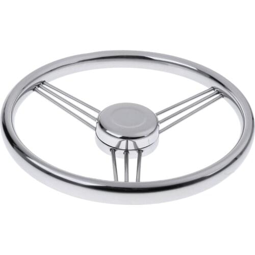 13'' Boat Marine Yacht Stainless Steering Wheel for Boat Marine Yacht - Silver
