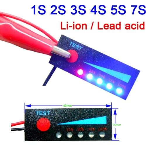 1S 2S 3S 4S 5S 7S 8S 10S 12V 12V 24V Lead acid Lithium Battery Capacity Indicator LED Display 3.7V 4.2V Power Level 13S 16S