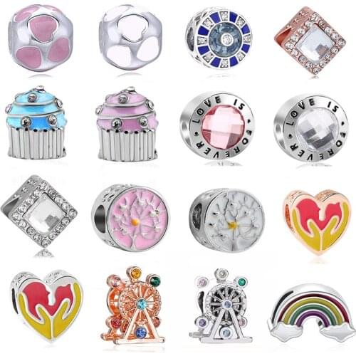 2Pcs/lot Animal Series Cartoon Charm Beads fit Brand Bracelet Necklace For Women DIY Jewelry Accessories Dropshipping 2019 New