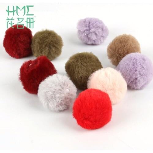 6pcs 4CM Multi Color Lovely Fur Ball Pompom For Keychain Material Fluffy Cute Pom Pom Porte Clef For Women Bag Charm Toys