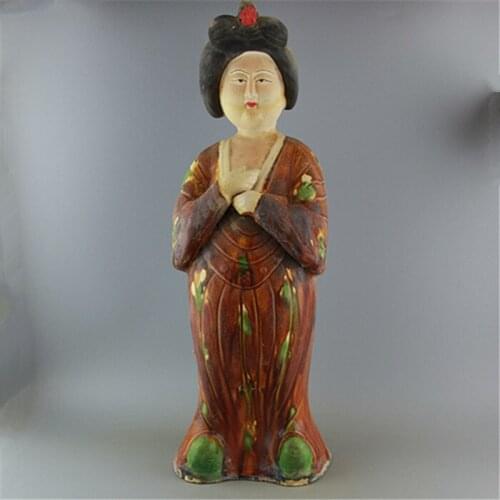 #6 antique old Chinese Liao three-color Kiln porcelain Statue/sculpture,Home Decoration,collection & adornment,Free shipping