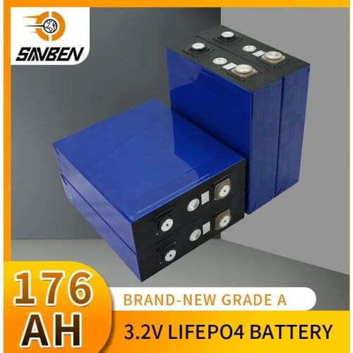 PWOD 16PCS 3.2V Brand NEW Lifepo4 Battery Pack 176AH Lithium Iron Phosphate Form Cell For Solar System RV EU US Tax Free