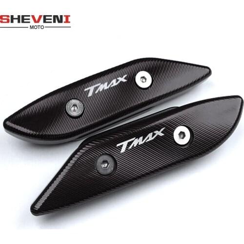 With T-MAX LOGO For Yamaha TMAX 530 2012-2020 TMAX SX/DX Motorcycle CNC Aluminum Mirror Hole Cap Cover Black 2016 2015 2014 2013