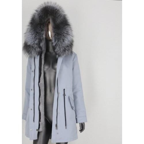 BLUENESSFAIR 2020 Waterproof Long Parka Winter Jacket Women Coat Real Natural Fox Raccoon Fur Hood Outerwear Streetwear Fashion
