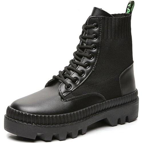 2021 Autumn Winter New Mens High-top Thick-soled Boots Black Ankle Boots Retro Boots Casual Shoes with Lace-up