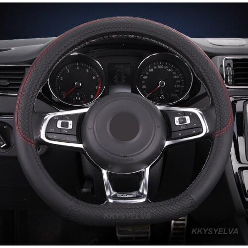 D Shape Car Steering Wheel Cover PU Leather For Nissan Qashqai J11 Nissan X-trail T32 Golf 7 Tiguan 2019 2020 Kia Optima K5 2021