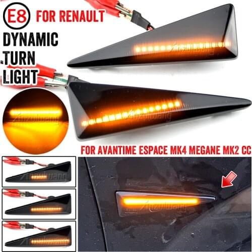 Dynamic LED Streamer Turn Signal Side Marker Lamp Car Light For Renault MK4 Vel Satis Wind Avantime Megane 2 Scenic 2 Espace 4