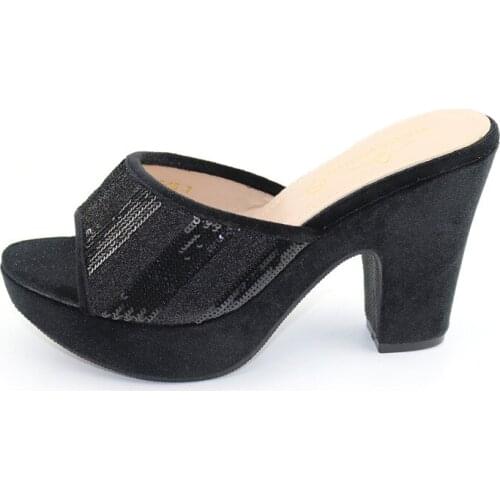 Doershow High quality low heel pu leather slippers African sandal shoesfor lady ,lemon green on sale Dinner party shoes! HLK1-31