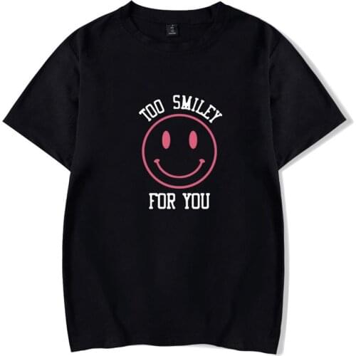 Addison Rae Too Smiley For You Short-Sleeved T Shirt Fashion Harajuku Tshirt Hip-Hop Cotton T-shirt Top Clothes