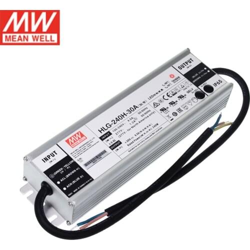 MEAN WELL LED Power Supply HLG-240H-30A 30V Adjustable LED driver 110V/220V AC to 30V DC 8A 240W waterproof IP65 Transformer