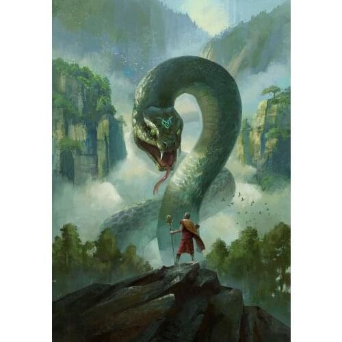 JMINE Div 5D Snake Mountain Tree Full Diamond Painting cross stitch kits art High Quality Animal 3D paint by diamonds