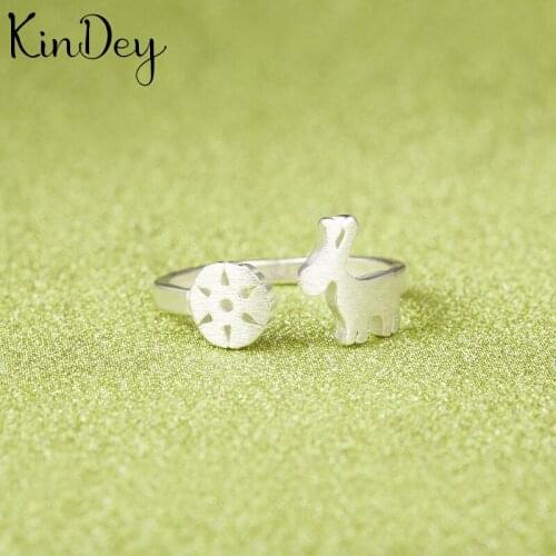 Kindey Bijoux Boho Silver Color Deer Snow Rings for Women Lady Rings Fashion Party Statement Jewelry