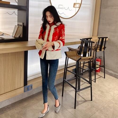 Chinese Traditional WomenS Fleece Warm Thick Qipao Short Mini Cheongsam Dress Winter Chinese New Year Cheongsam Coat 11639