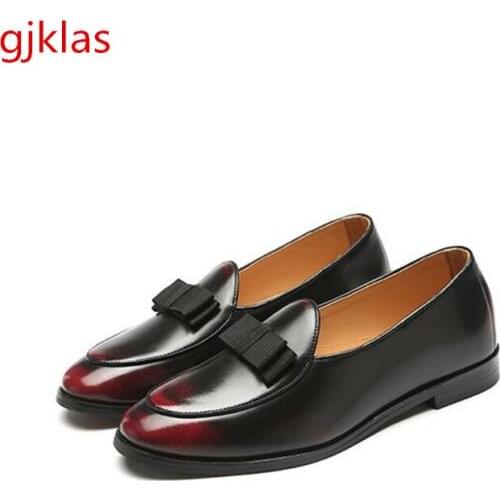 Size 38-48 Dress Men Loafers Leather Shoes Wedding Party Leather Shoes Men Classic British Style Slip on Formal Shoes Man Oxford