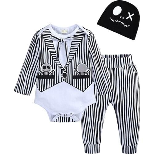 PIZZSEOON 3pcs Outfit Baby Clothing Set Autumn Long Sleeve Baby Girl Boy Clothes 0-3-6-12-24 Months Halloween Costume for Baby