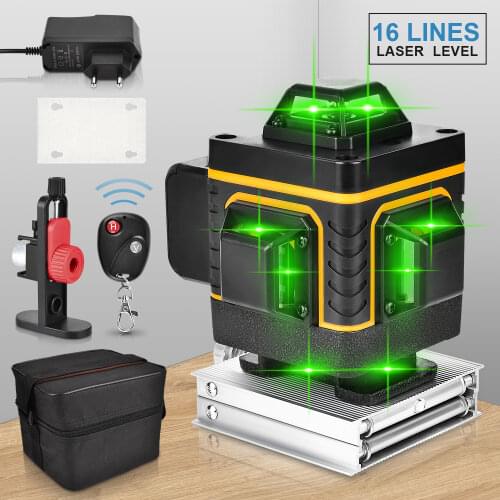 GOXAWEE 16 Lines 4D Laser Level Self-Leveling 360 Horizontal And Vertical Cross Super Powerful Green Laser Level nivel láser