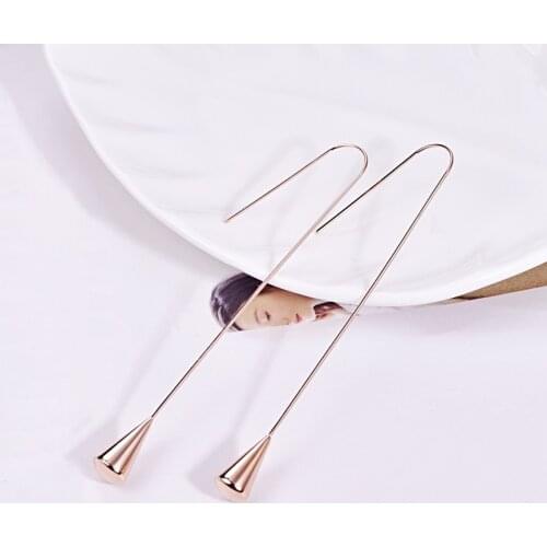 Malanda Brand New Stainless Steel Water Drop Earrings For Women Fashion Gold Color Dangle Earring Wedding Office Jewelry Gift