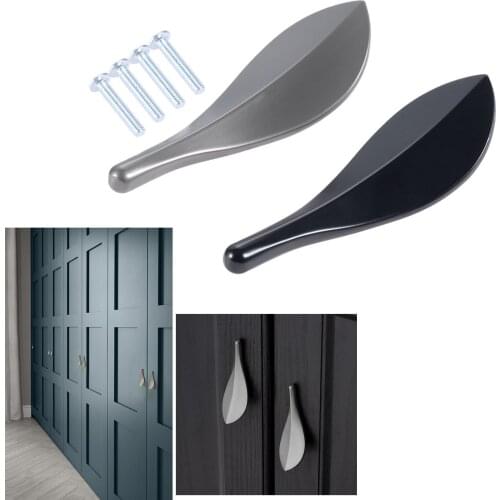 DRELD 29mm Leaf Shaped Furniture Handles Drawer Cupboard Pull Kitchen Door Handles Cabinet Handles And Knob With Screws