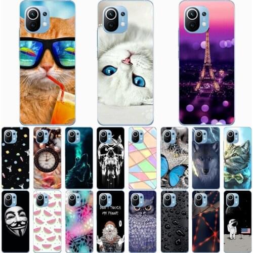For Xiaomi Mi 11 Case Fashion Silicone Soft TPU Cute Back Cases for Xiaomi Mi 11 Lite Phone Cover Funda Coque