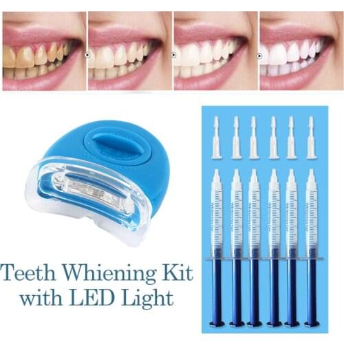 New Teeth Whitening Kit with led light 44% Peroxide Dental Bleaching System Oral Gel Kit Tooth Whitener Dental Equipment