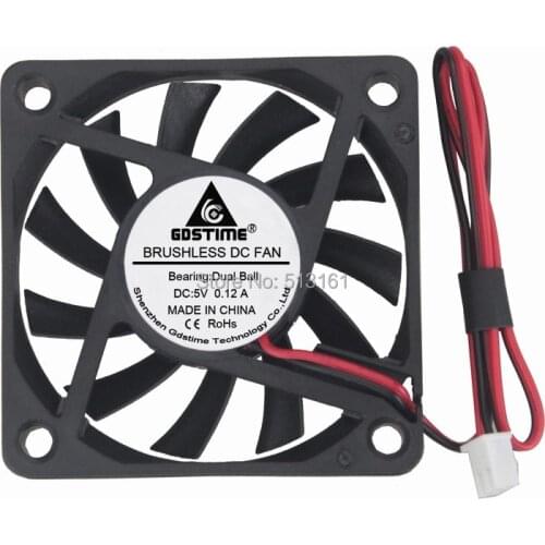 Gdstime 5V Ball Bearing 60mm 6cm 60mm x 60mm x 10mm DC Brushless PC Laptop Computer Cooling Cooler Fan Indsutry Axial Fan