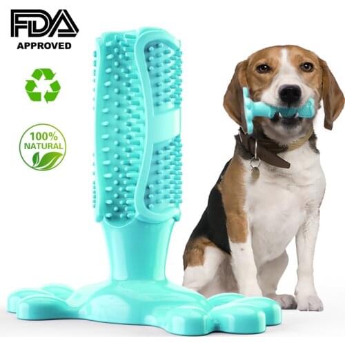 Rubber Dog Chew Toys Dog Toothbrush Teeth Cleaning Toy Dog Pet Toothbrushes Brushing Stick Pet Dog Supplies Puppy Popular Toys