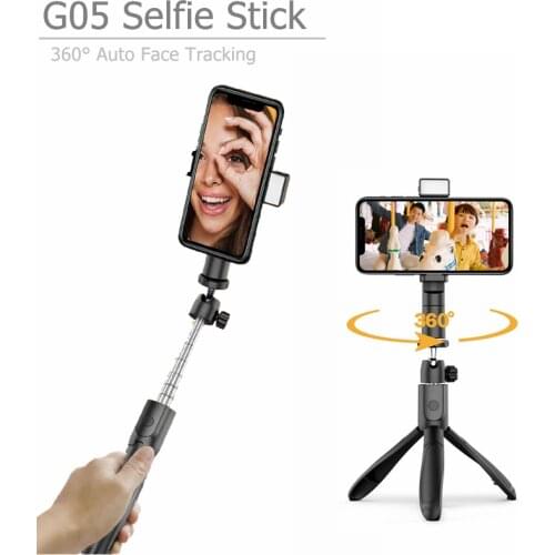 360° Auto Face Tracking Selfie Stick Vlog Shooting Phone Mount Smart Selfie Stick with Full Light for YouTube Live Stream
