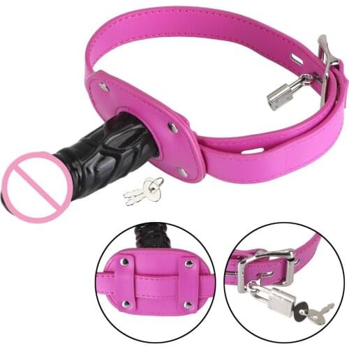 Open Mouth Gag Bite Silicone Penis Plug Dildo Fetish Bondage Sex Toys BDSM Slave Products for Woman Adult Game Intimate Goods