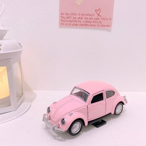 Cute Alloy Car Toy Pull Back Diecast Metal Pink Car Model Toys For Children Gift Girls Kids Birthday Brinquedo Gift