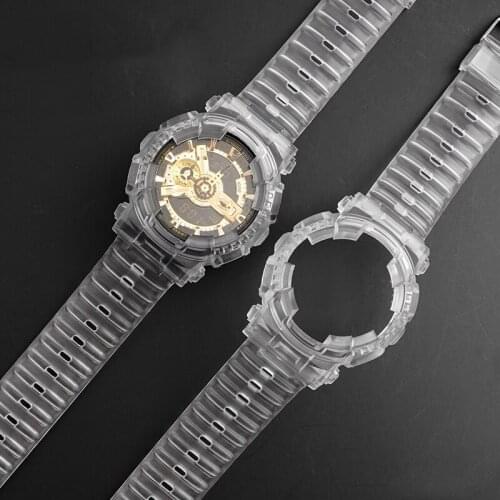 Resin Watch Strap for Casio G-Shock GA-110/100/120/140 GD-100/110/120 GLS-100 GAX-100 Transparent Case Band Bracelet Replacemen