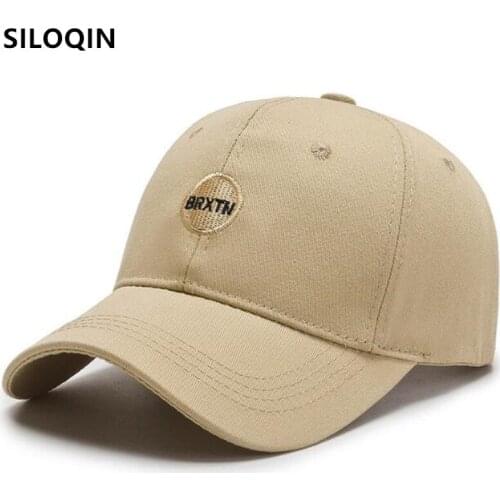 SILOQIN Snapback Hat Adjustable Size Mens Cotton Baseball Caps New Korean Couple Black Cap Womens Tongue Cap Casual Sports Cap