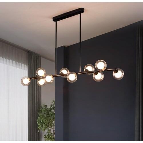 Nordic LED Pendant Light Glass Ball Lampshade Living Dining Room Kitchen Accessories Home Decoration Indoor Lighting Fixture E27