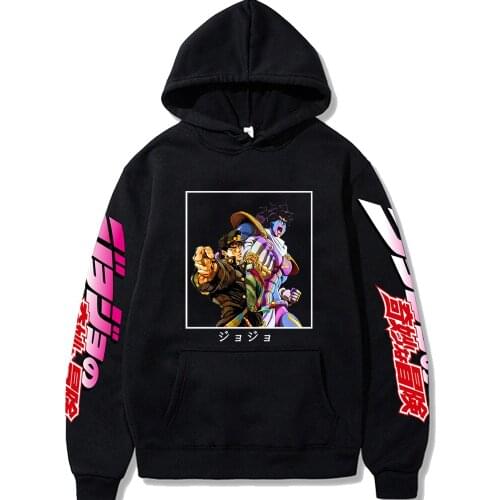 Harajuku Sweatshirt Jojo Bizarre Adventure Hoodies Unisex Casual Japanese Anime Printed Mens Hoodie Male Streetwear Fashion