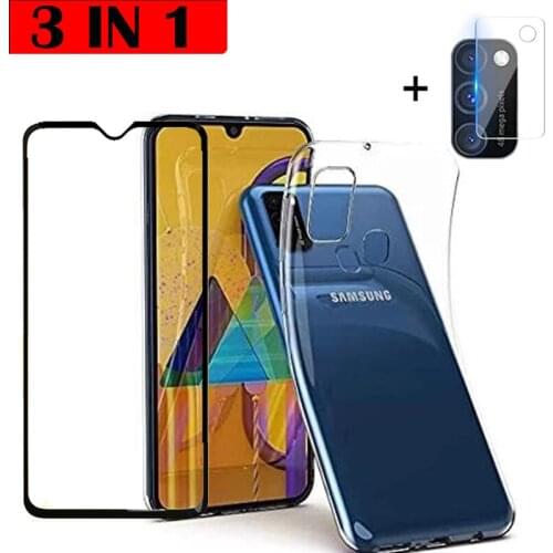 3-in-1 Ultra-thin tpu + Lens + Tempered Glass For Samsung Galaxy M30s High Quality Screen Protector Glass For Samsung M30s