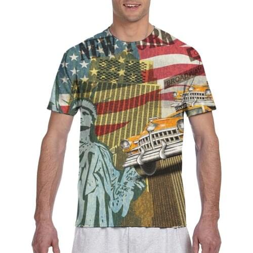 Vintage Poster Of New York Fashion T-shirt Men 2020 Summer Crew Neck Mens Tshirt Tee Shirts