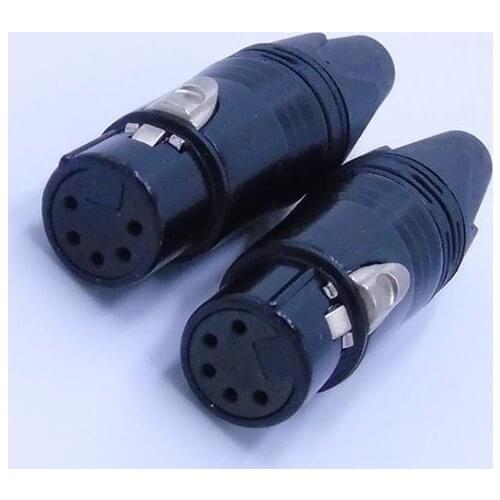 High quality 10Pcs/lot xlr 5pin connector audio plug microphone plug with 5PCS NC5FXX 5pin gold plated