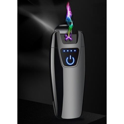 Smart LCD Touch Screen Induction Dual Arc USB Rechargeable Lighter Gadgets for Men Smoking Accessories Lighters for Smoking Weed