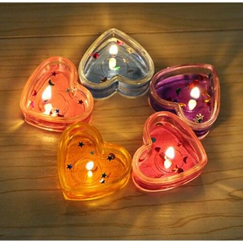 10pcs Party Accessory Heart Clear Plastic Votive Wedding Candle Holder Tealight Candles Cups Empty Hoders Plastic Candle Molds