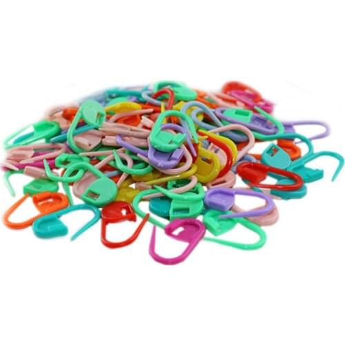 100Pcs Mixed color Craft Crochet Locking Stitch Needle Clip Markers Holders